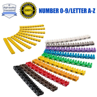 Kabelmarker Clips Kabel Beschriftung Kabelmarkierer Zahlen & Buchstaben bis 6mm