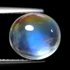 4.30ct 100 Natural Beautiful Rainbow Blue Moonstone Earth Mined Loose Gemstone.