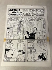 HEE HAW #1 original comic book art 1970 ARCHIE JUNIOR GRANDPA title page CATFISH
