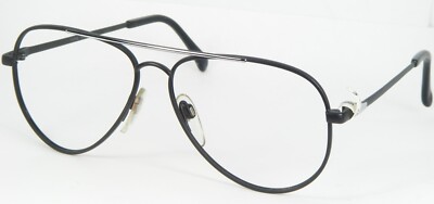LUXOTTICA 146 304 MATT BLACK SILVER EYEGLASSES GLASSES 53-13-135mm Italy  (NOTES)