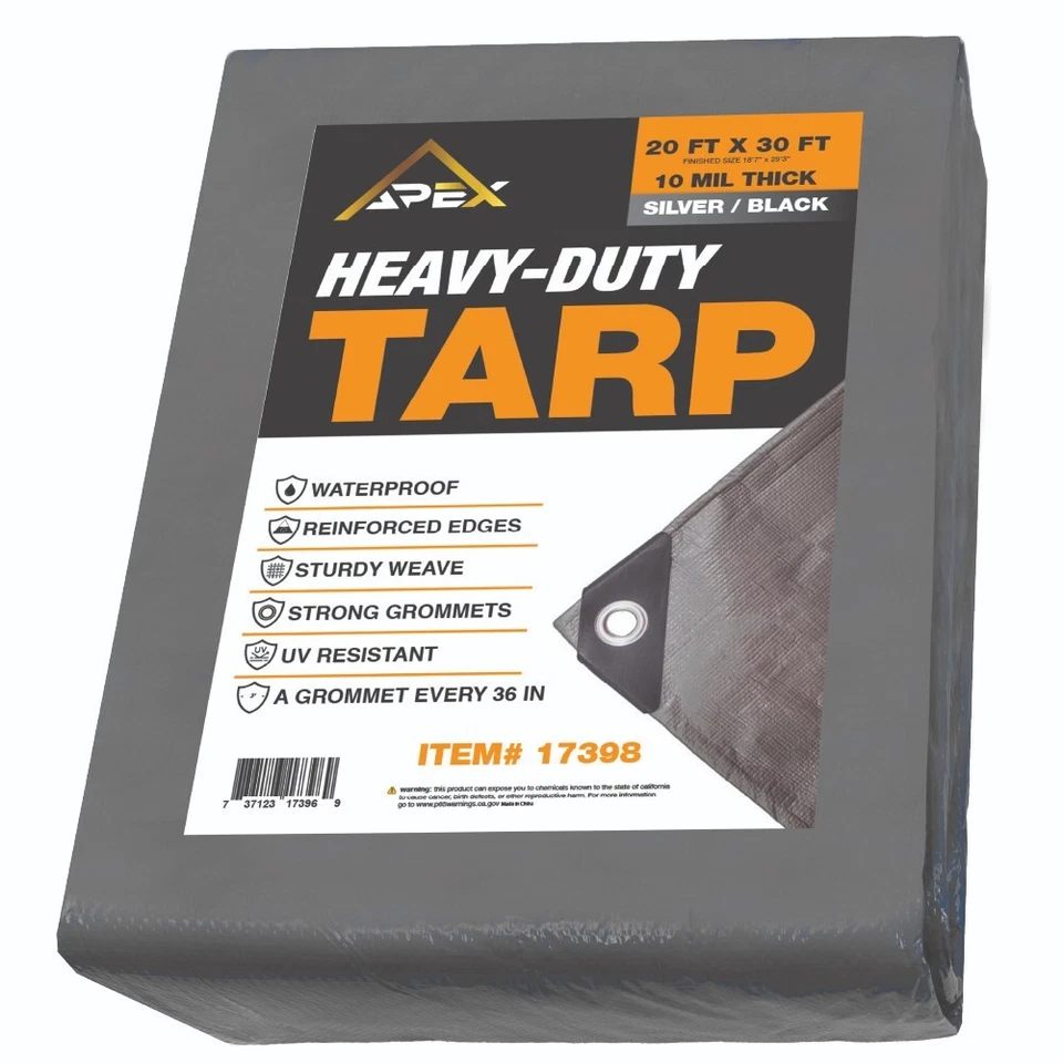 Heavy Silver/Black Tarp - 10 MIL Multipurpose UV Resistant, Waterproof Tarp - Image 1 of 4