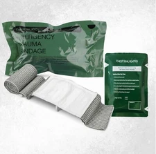 6'' Israeli Emergency Bandage + Vented Chest Seal - 2 Pcs IFAK First Aid Kit