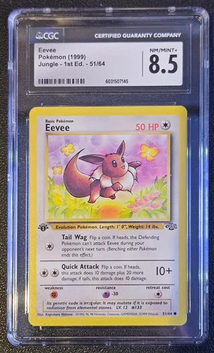 Eevee 51/64 Jungle Regular 1st Edition CGC 8.5 NM/MINT+