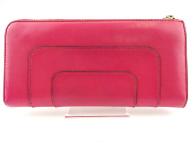BVLGARI 財布 BVLGARI wallet Via Dei Serpenti pink leather Authentic used T18008