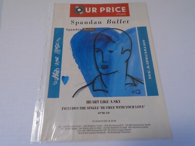 SPANDAU BALLET - HEART LIKE A SKY - MAGAZINE ADVERT CLIPPING - 1989