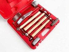 Body Panel Beating Repair Kit With Hammers Dollies & Spoons Hickory Handles 9Pc