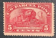 Travelstamps: 1912-13 US Stamp Scott # Q5 PARCEL POST MAIL TRAIN 5 CENTS MH OGD