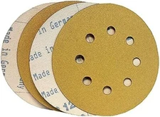 Starcke Premium 6 Inch 8 Hole Hook and Loop Grip Gold Sanding Discs