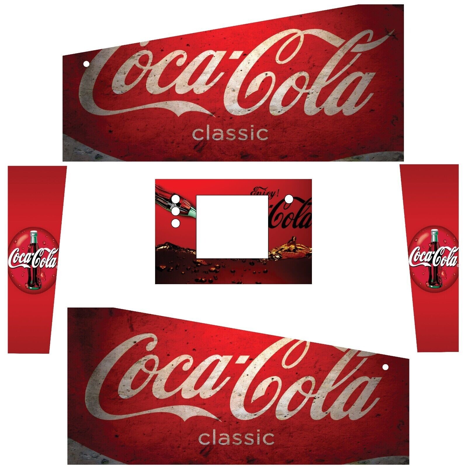 Stickers Coca-Cola Flipper - Habillage Autocollant Pincab et Arcade