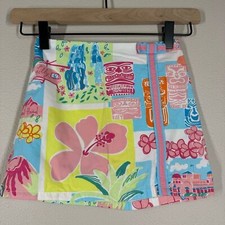 Vintage Lilly Pulitzer Kids Skort Maui Hawaii Resort Wear 2004 Patchwork Skirt 4