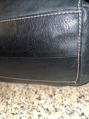 Fossil Black Leather Purse Vintage Handbag Bag Braided Handle 75082 GUC - Picture 8 of 12