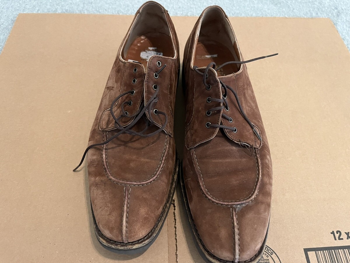 Salvatore Ferragamo Brown Suede Lace Up Dress Shoes Mens 