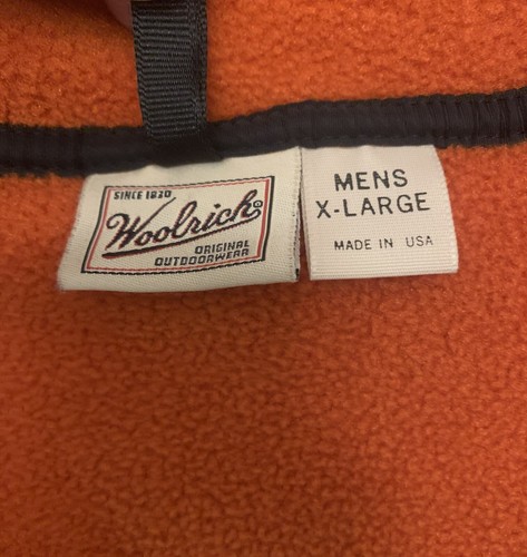 Vintage Woolrich Polartec Snap Fleece Pullover Jacket Mens XL Orange USA Hiking - Picture 4 of 15