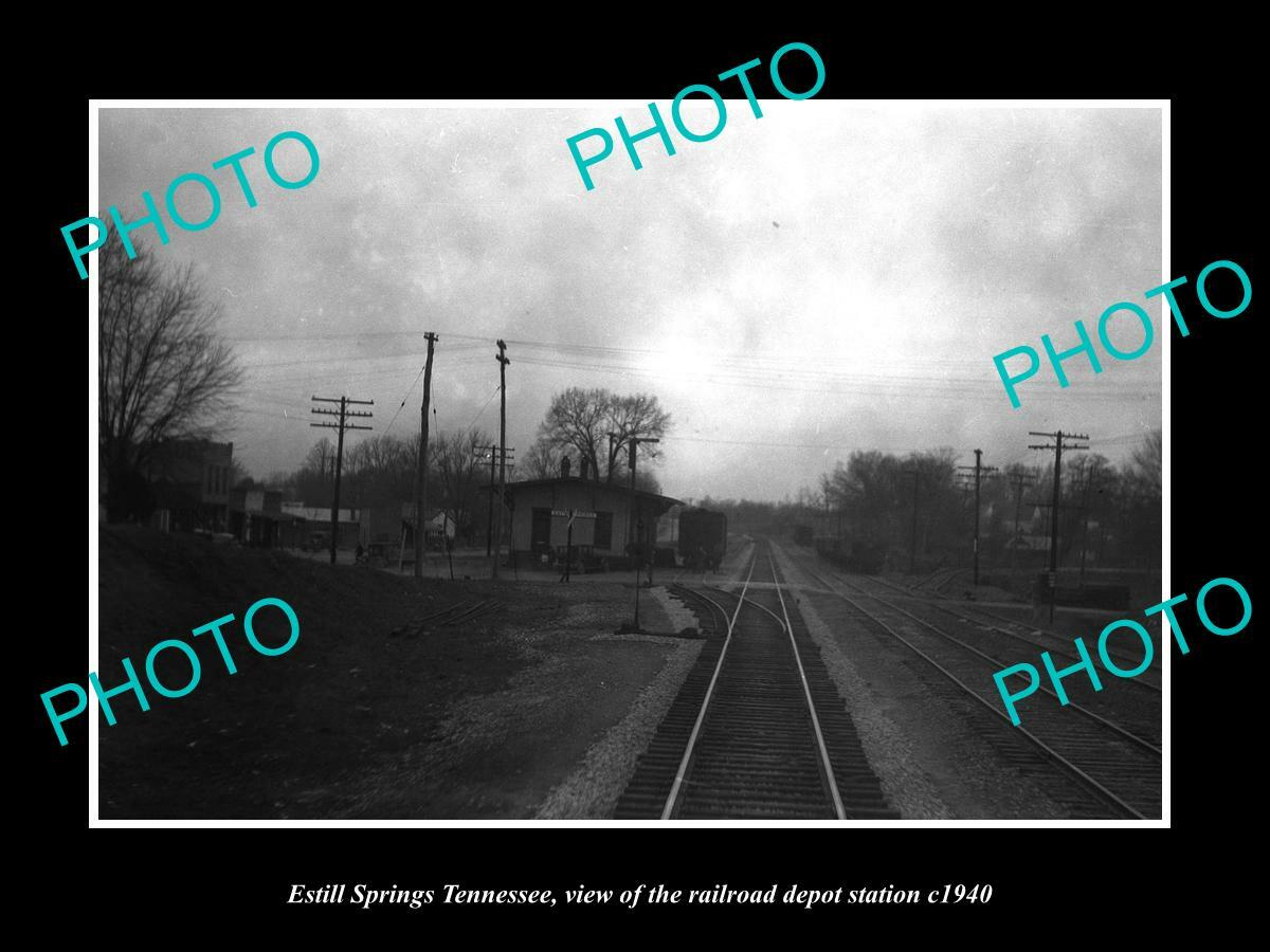 OLD POSTCARD SIZE PHOTO OF ESTILL SPRINGS TENNESSEE RAILROAD DEPOT