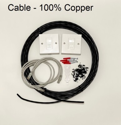 CAT6 Externes Netzwerk Verlängerung Ethernet Kabel Kit POE CCTV 5m-50m 100% Kupfer