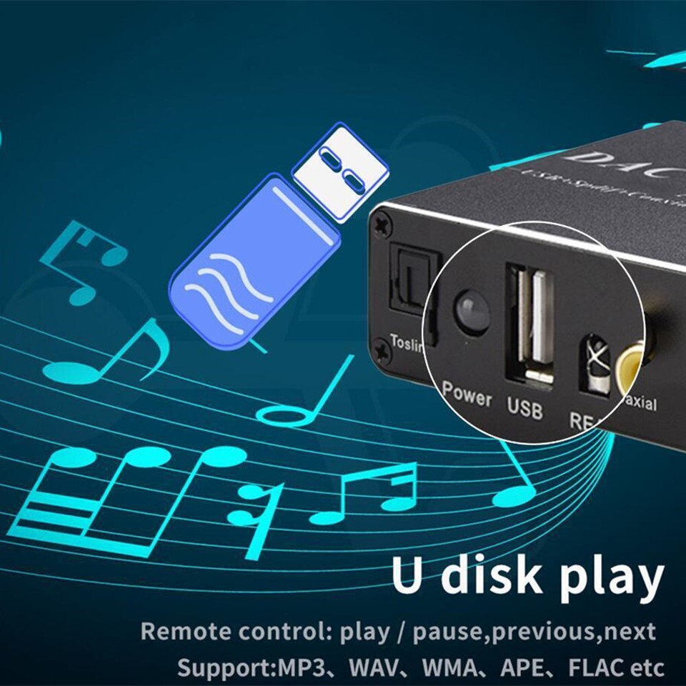 DAC Audio Decoder Adapter Receiver Amp Udisk Player With Bluetooth 5.0 eBay
