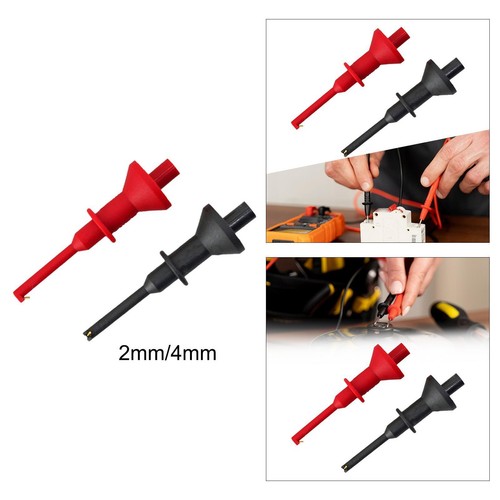 2 Pieces Test Hooks Clips Clamp Meter Electrical Testing Flexible IC