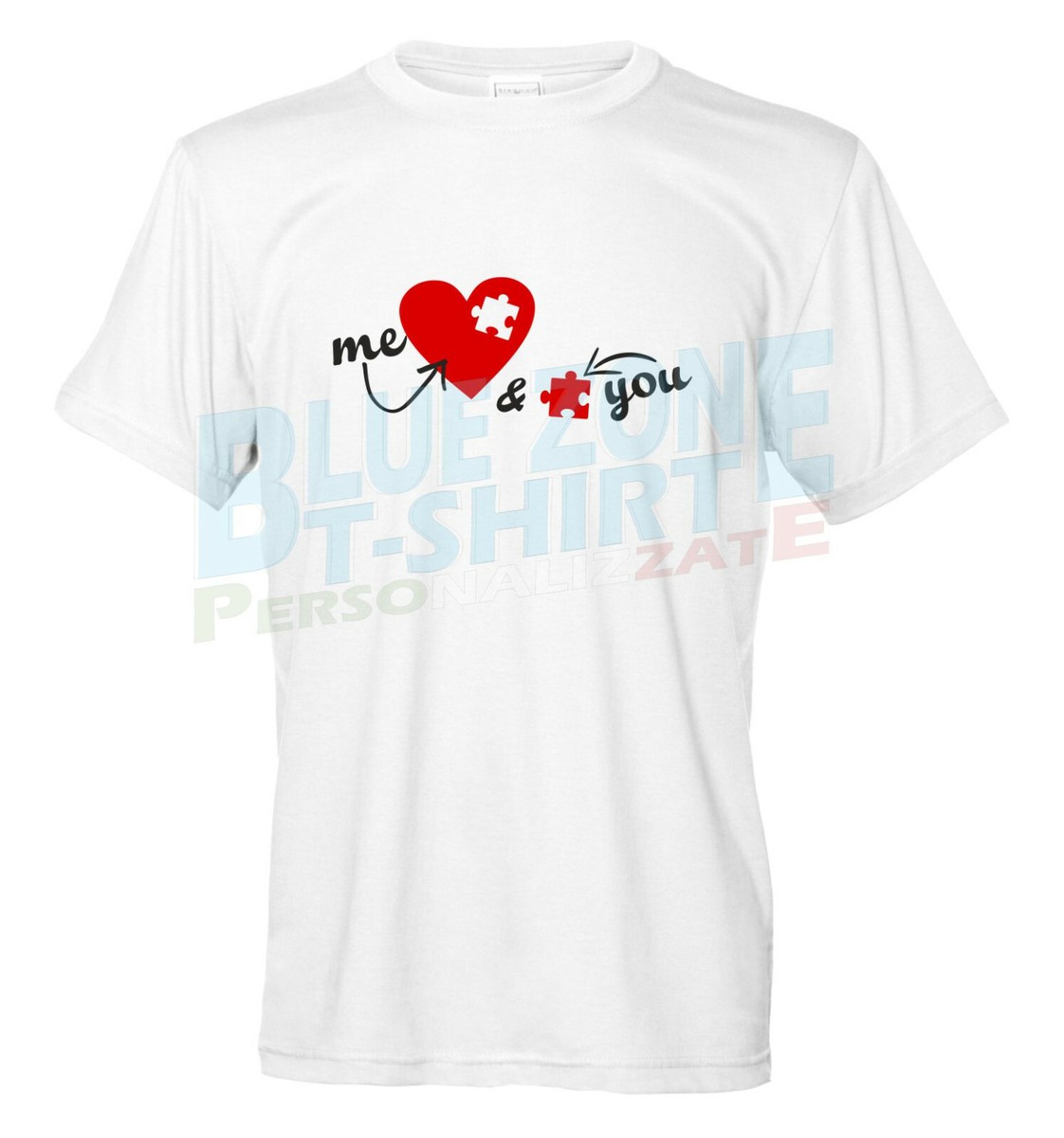 COPPIA t-shirt uomo/donna – Puzzle minimal – Regali
