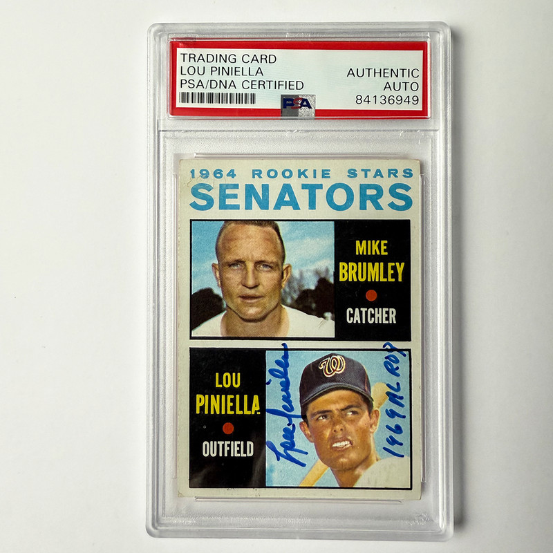 Lou Piniella Signed 1964 Topps Rookie Inscribed #167 PSA Auto Authentic