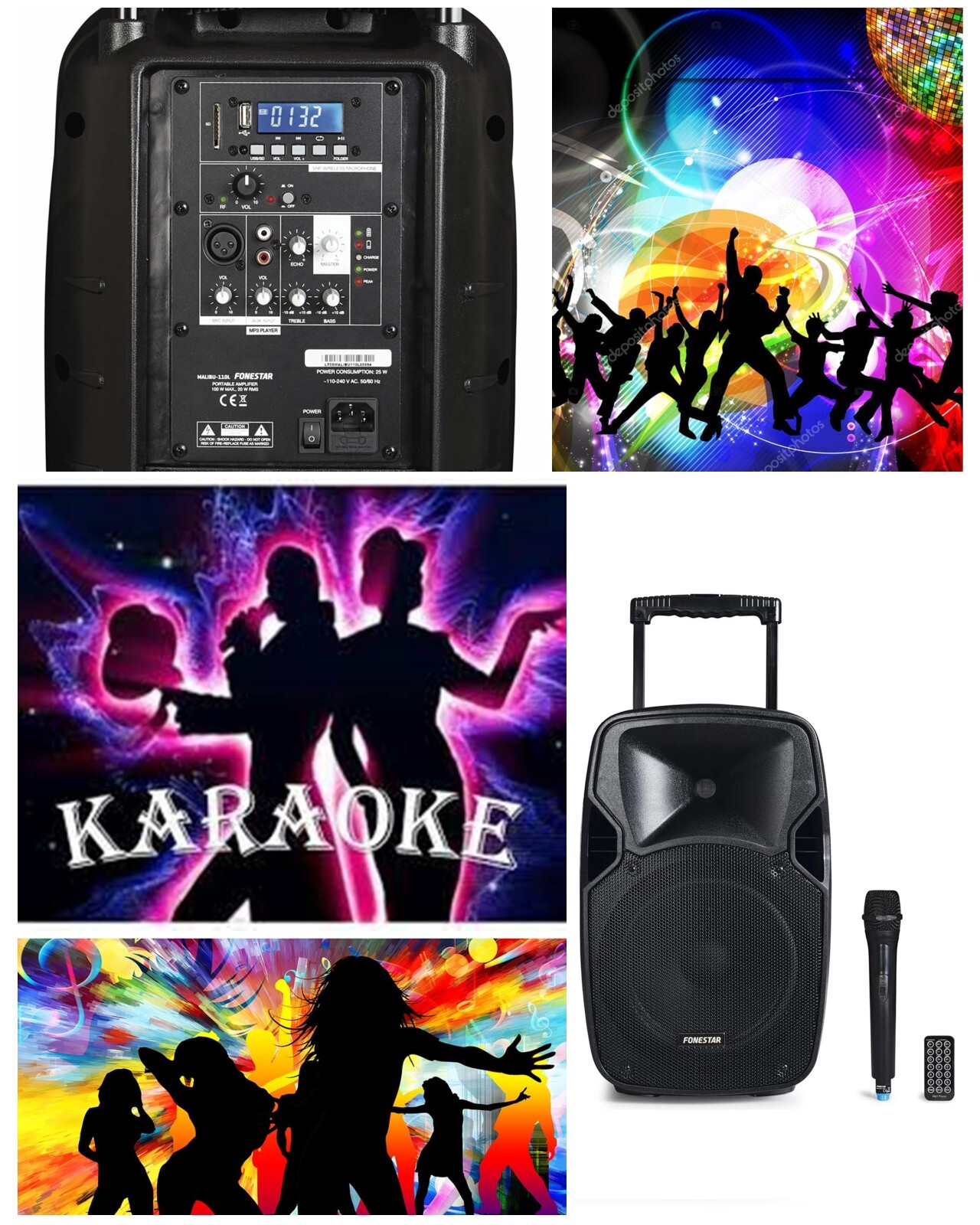 Enceinte karaoké bluetooth 10 pouces avec micro sans fil longue portée