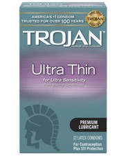 Trojan Ultra Thin Condoms Box Of 12