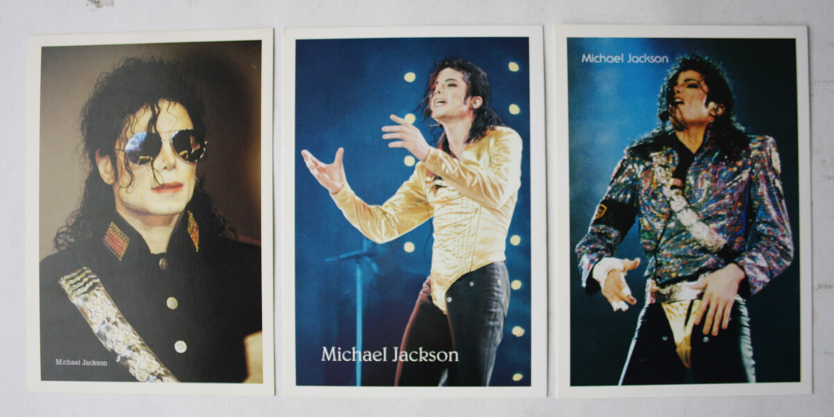 【希少】マイケル・ジャクソン ヴィンテージ ポストカード Heroes 3X RARE VINTAGE AUTHENTIC 90'S MICHAEL JACKSON POSTCARDS MADE IN