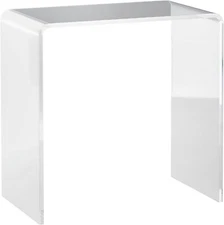 HOMCOM 21" Long Rectangle All Acrylic 12mm Thick Waterfall Coffee Table, Clear