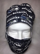 Surgical Scrub Hat Set. Seattle Seahawks Cotton