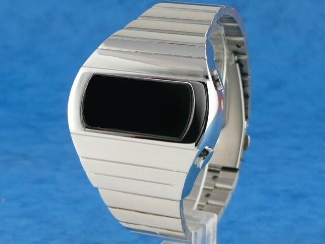 Reloj retro raro estilo vintage antiguo LED DIGITAL PLATEADO KOJAK TELLY SAVALAS AÑOS 70