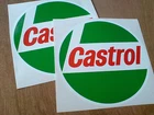 CASTROL Oil Classic Vintage Old Style Car Stickers Decals 2 off 200mm / 8"