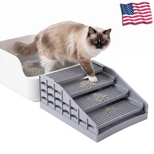 Litter Catcher, Washable Cat Ramp/Stairs with Filter Function, Anti-Tracking