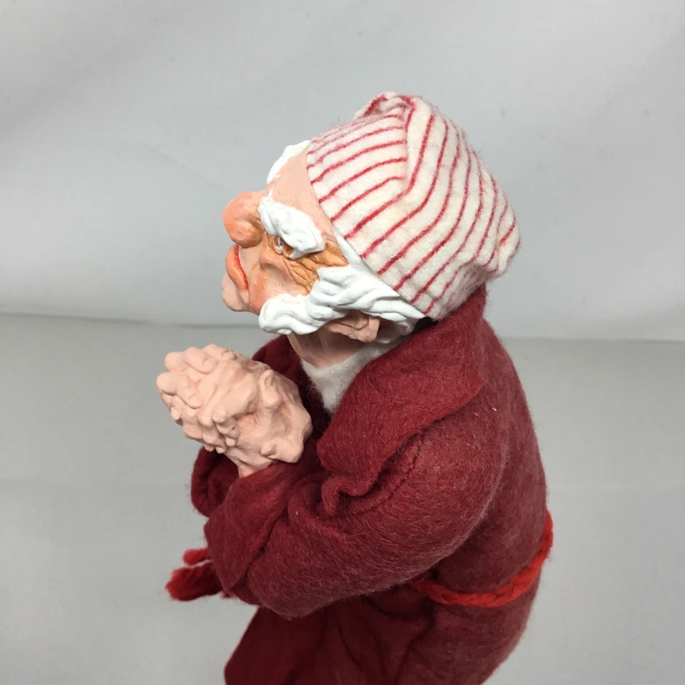 Simpich Christmas Carol Character Ebenezer Scrooge 1982 In Bathrobe 12” READ - Image 3 of 4