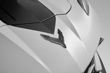 Genuine Chevrolet Corvette Front Crossed Flags Emblem In Carbon Flash Metallic Genuine Chevrolet Corvette Front Crossed Flags Emblem In Carbon Flash Metallic
