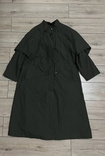 Women's Vintage Lodenfrey Wool Liner Coat Trench Khaki sz 42 Trachten Winter