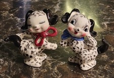 Vintage Anthropomorphic Dalmation Dog Couple 3.5" Salt & Pepper Shakers Japan