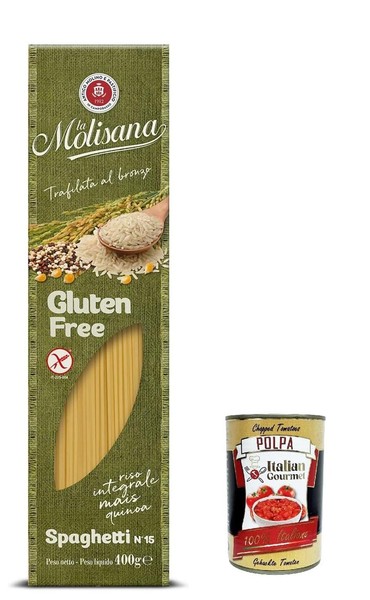 5X Pasta La Molisana, Spaghetti N. 15 Glutenfreie Nudeln 400G+Polpa 400G-image