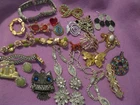 Lot of 25 Mixed Lot Of New And Used Costume Jewelry Vintage to Modern Wearable