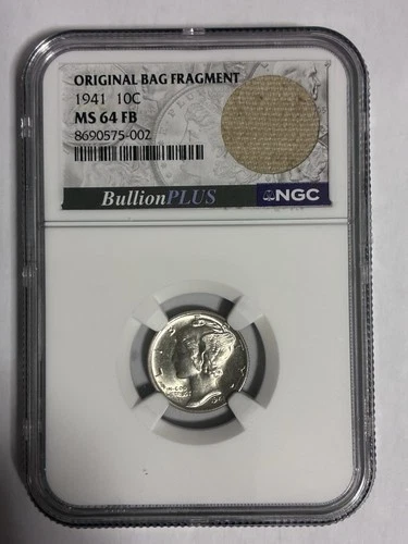 1941 Mercury Dime NGC MS 64 Full Bands Original Bag Fragment Silver 10C Coin
