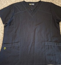 WonderWink WonderFlex Womens Medical Scrub Top Black XLarge Poly 6214