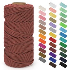 Macrame Cord 4mm x 109Yards 328Feet , Natural Cotton Macrame Rope - 4 Strand...