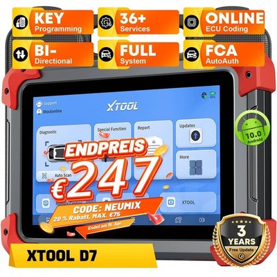 USED XTOOL D7 Profi KFZ OBD2 Diagnosegerät Scanner ALLE System ECU Codierung FCA