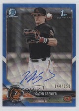 2018 Bowman Draft Chrome Pick Blue Wave Refractor 144/150 Cadyn Grenier Auto 2a9