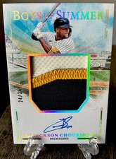 Panini 2025 Boys of Summer Patch ON CARD Auto #d /25 Jackson Chourio RARE Signed