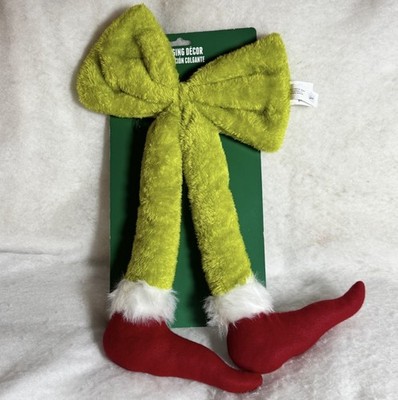 Dr. Seuss' How Grinch Stole Christmas Hanging Green Bow Grinch Legs Door Decor