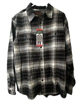 Orvis Heavyweight Flannel Shirt, Gray Plaid, 100 Cotton, Men's Medium, NEW NWT