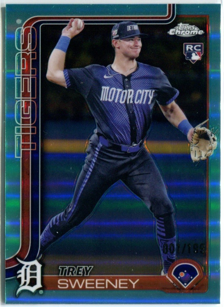 TREY SWEENEY 2025 Topps Chrome RC Rookie AQUA REFRACTOR #6 /199