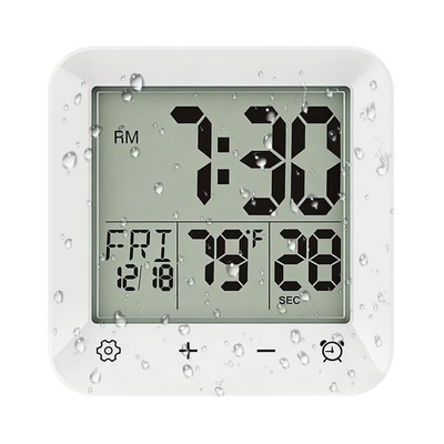 Bathroom Clock Waterproof Shower Timer, Digital Wall Clock with Countdown, To...