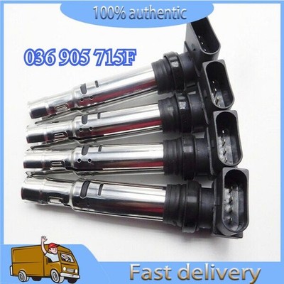 For Audi A3 S3 VW Polo Tiguan Golf CC EOS Passat 036 905 715F 4Pcs Ignition Coil