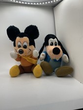 Vtg Disney Mickey's Christmas Carol 1980s Plush Character Lot of 2 Goofy Mickey