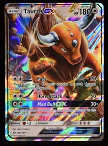 tauros gx pokemon card value 144/149 Full Art Colorless Mad Bull Tauros GX #100 Precios |